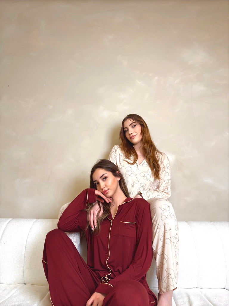 Burgundy Bliss Pyjamas  in Soft Bamboo