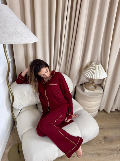 Burgundy Bliss Pyjamas  in Soft Bamboo